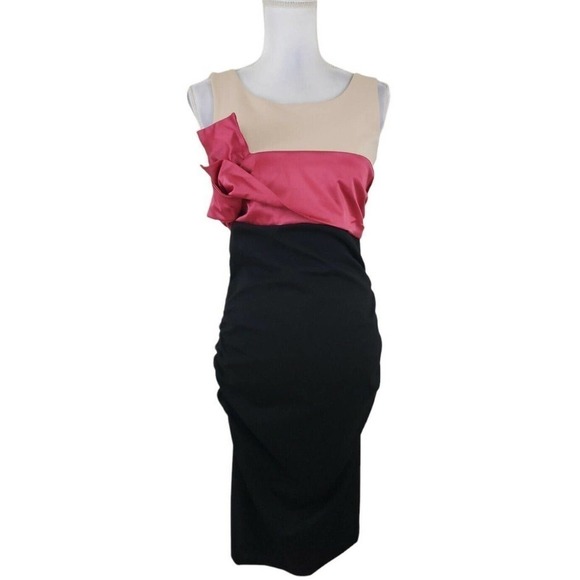 New York & Company ~Woman Size 4~ Black/Pink Sleeveless Stretch Dress NWT $74.95 - Picture 10 of 12